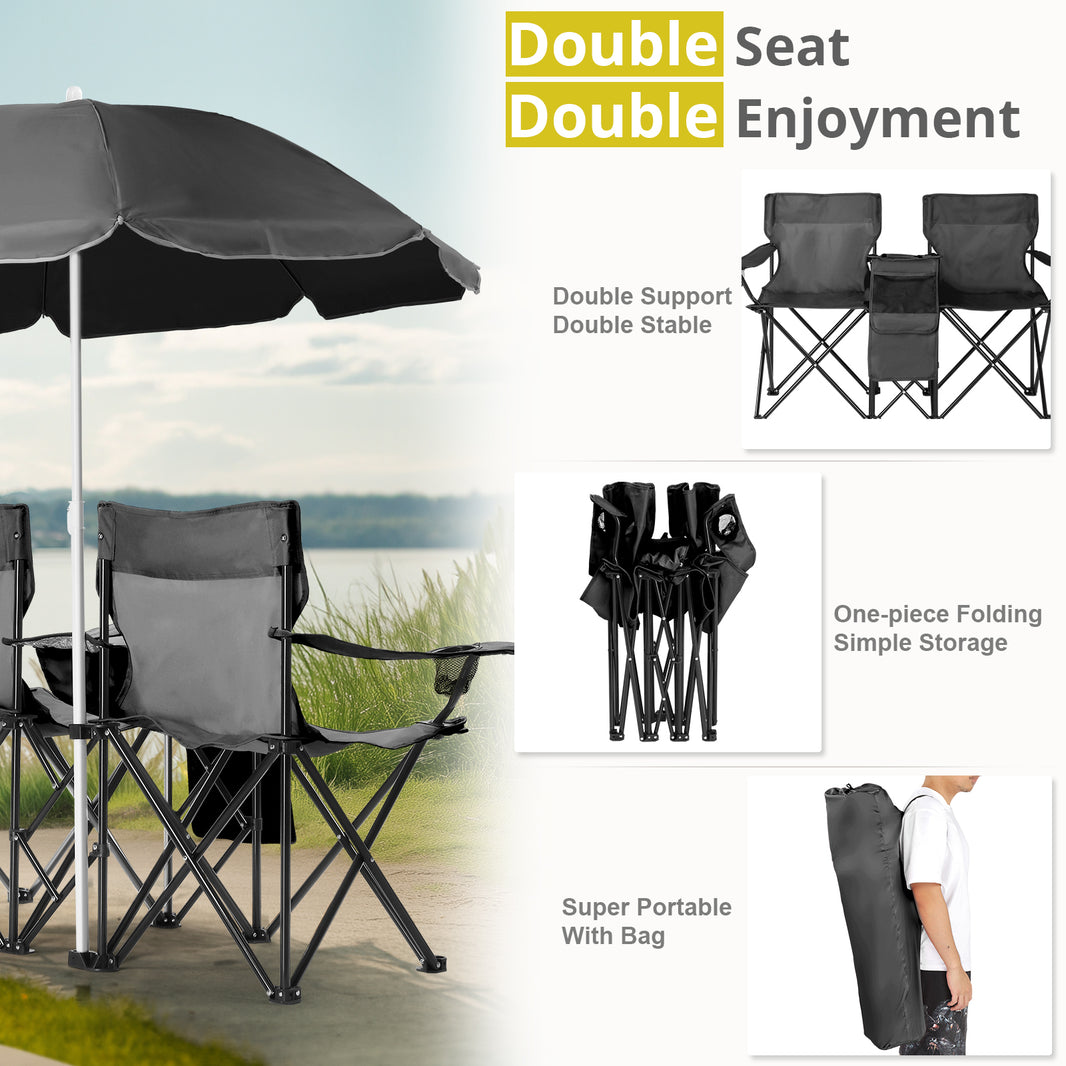 Black Fishing Chair Iron Bracket Oxford Cloth 85kg With Sunshade