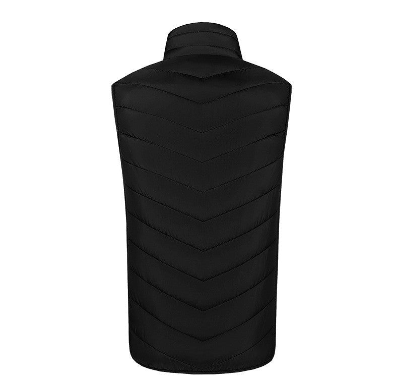 Fashionable Men's Stand Collar Heated Cotton Vest 11zones - Survival Essential