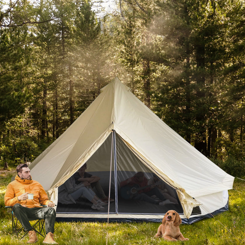 10 - Person Large Waterproof Yurt Camping Tent, Perfect for Family Camping, Blue - Survival Essential