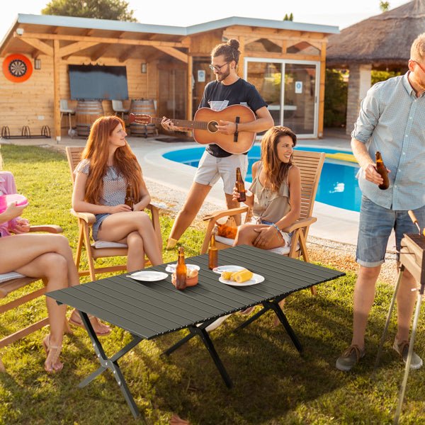 116X60X42cm Black Camping Roll Table - Survival Essential