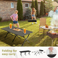 116X60X42cm Black Camping Roll Table - Survival Essential