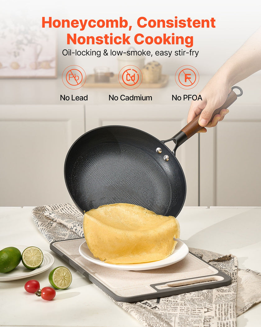 3 Piece Cast Iron Skillet Frying Pan Set 8 10 12 In Pre-Seasoned Nonstick Black