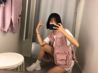 Military functional tactical secondary  vest multi-pocket tooling vest