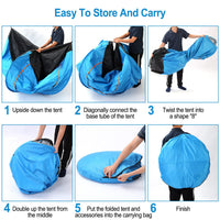 1Pc 4 Persons Camping Waterproof Tent Instant Setup Tent With Mosquito Net Doors Carrying Bag Folding 4 Seasons For Hiking Climbing Adventure Fishing