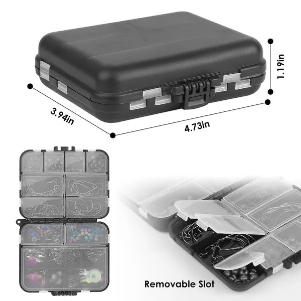 188Pcs Fishing Accessory Kit Portable Fishing Set Including Jig Hooks Sinker Weights Spoon Lure - Survival Essential