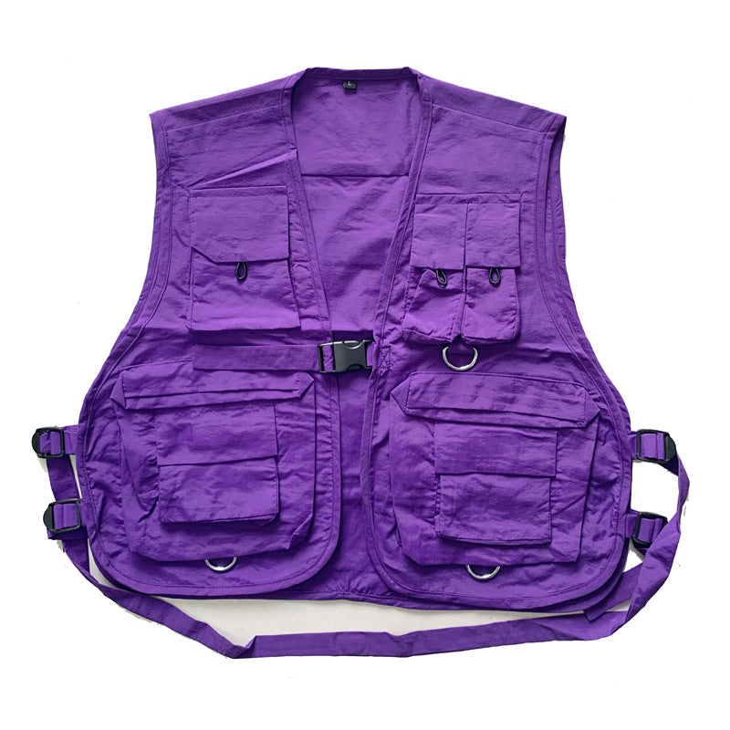 Military functional tactical secondary  vest multi-pocket tooling vest