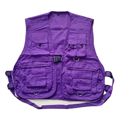 Military functional tactical secondary  vest multi-pocket tooling vest