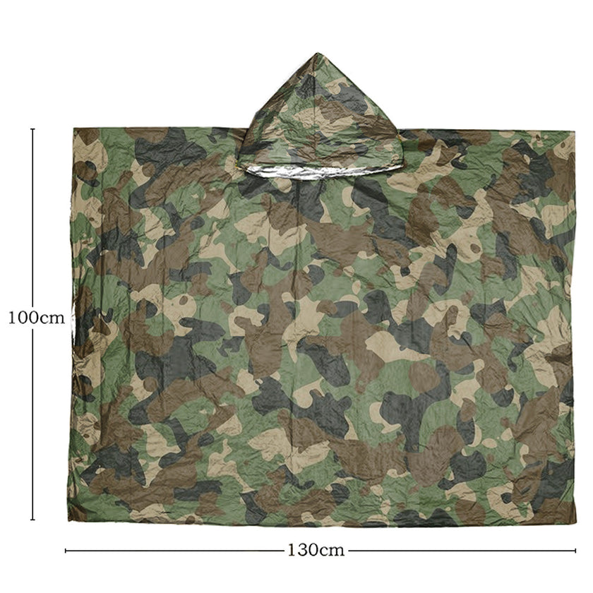 Outdoor First Aid Survival Emergency Camouflage Survival Raincoat