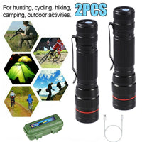 LED Military Flashlight USB Rechargeable Tactical Zoom Torch Most Powerful Mini Pen Light