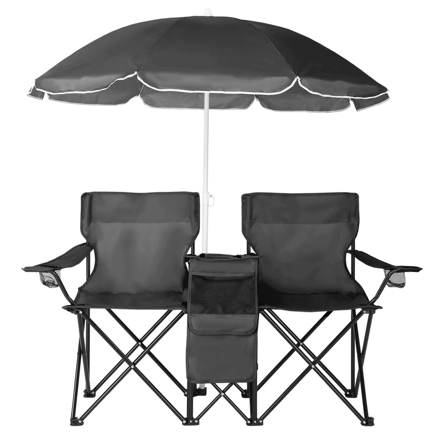Black Fishing Chair Iron Bracket Oxford Cloth 85kg With Sunshade