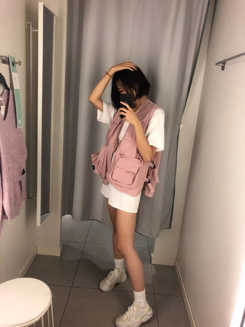 Military functional tactical secondary  vest multi-pocket tooling vest