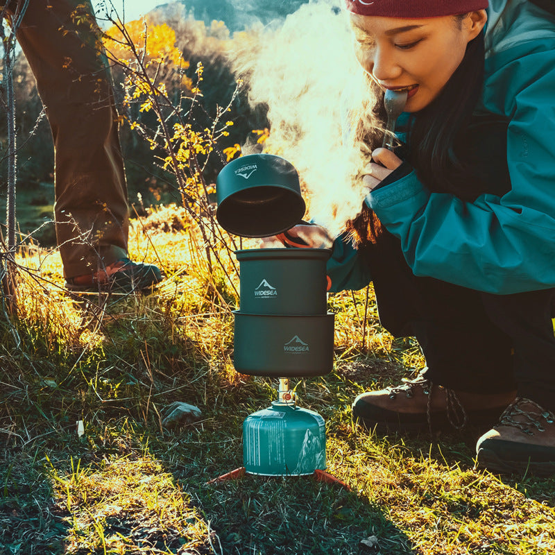 Widesea Outdoor Cookware Set Heat-Collecting Energy-Boosting Camping Cooking Gear