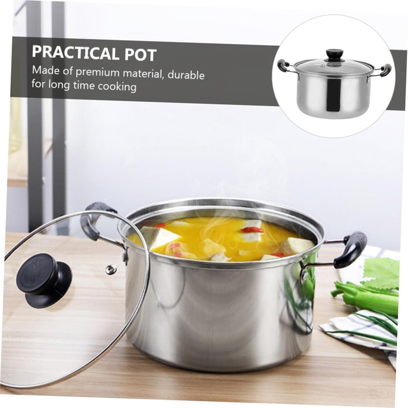 5PCS Induction Non Stick Stainless Steel Healthy Cookware Cooking Pot Stockpot - Survival Essential