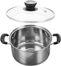 5PCS Induction Non Stick Stainless Steel Healthy Cookware Cooking Pot Stockpot - Survival Essential