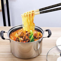 5PCS Induction Non Stick Stainless Steel Healthy Cookware Cooking Pot Stockpot - Survival Essential