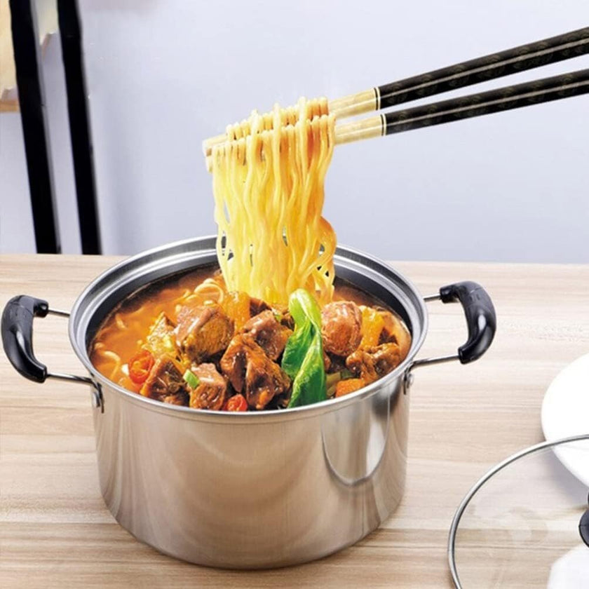 5PCS Induction Non Stick Stainless Steel Healthy Cookware Cooking Pot Stockpot - Survival Essential