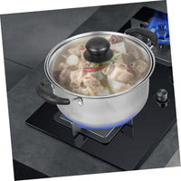 5PCS Induction Non Stick Stainless Steel Healthy Cookware Cooking Pot Stockpot - Survival Essential