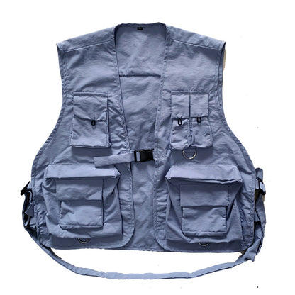 Military functional tactical secondary  vest multi-pocket tooling vest