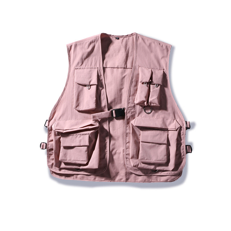 Military functional tactical secondary  vest multi-pocket tooling vest