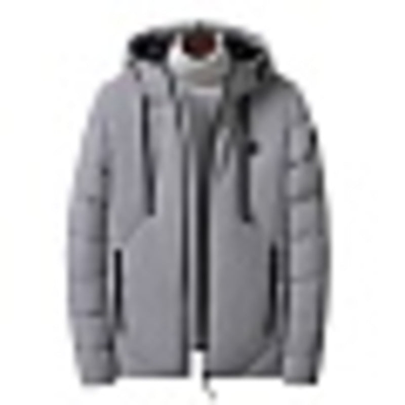 Heated cotton black coat for men
