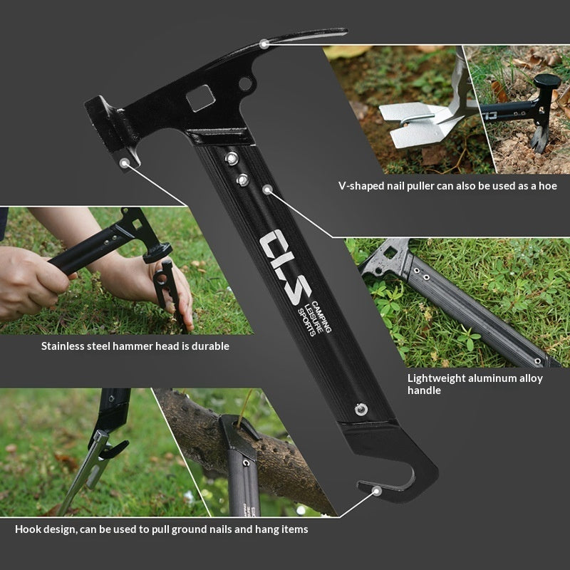 Outdoor Stainless Steel And Aluminum Alloy Handle Camp Canopy Ground HammerHammer For Tent Pegs
