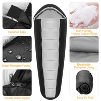 1Pc Mummy Sleeping Bag Camping Sleeping Bags For Adults Outdoor Soft Thick Water-Resistant Moisture-proof Sleep Bag Suitable For Spring Autumn Winter Seasons