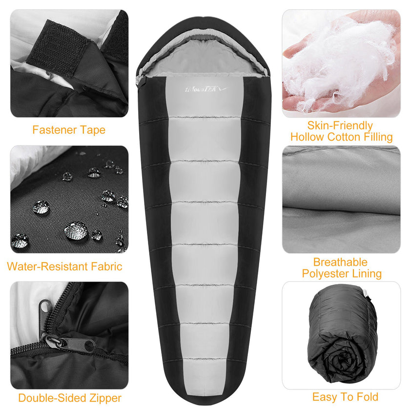 1Pc Mummy Sleeping Bag Camping Sleeping Bags For Adults Outdoor Soft Thick Water-Resistant Moisture-proof Sleep Bag Suitable For Spring Autumn Winter Seasons