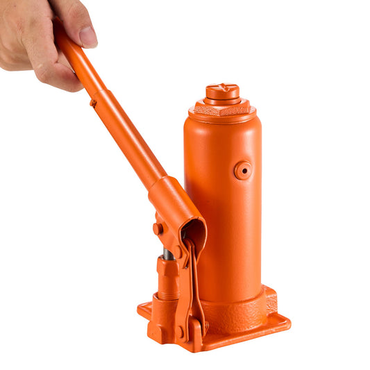 Hydraulic Bottle Jack, 6 Ton (13227.6 Lbs) Capacity, 7.7-14.8 Inch Lifting Range, Heavy Duty Welded Bottle Jack For Car, SUV, Pickup, Auto Repair, House Lift And Agricultural Equipment, Orange