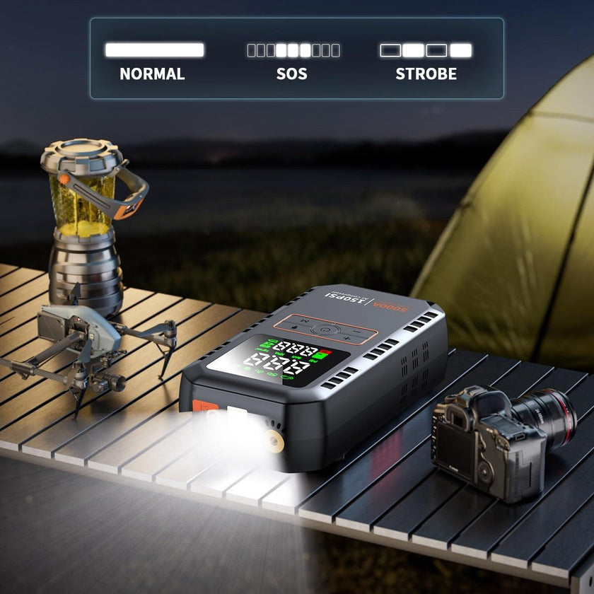 Car Multifunctional Tire Inflator With Emergency Start Power Supply - Survival Essential