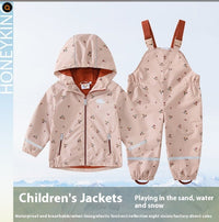 Children's Suit Coat Top Shell Jacket Jacket Outdoor Raincoat Rain Pants - Survival Essential