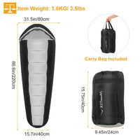 1Pc Mummy Sleeping Bag Camping Sleeping Bags For Adults Outdoor Soft Thick Water-Resistant Moisture-proof Sleep Bag Suitable For Spring Autumn Winter Seasons