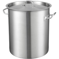 Stainless Steel Stockpot, 42 Quart Large Cooking Pots, Multipurpose Cookware Sauce Pot With Lid & Handle, Heavy Duty Commercial Grade Stock Pot, Sanding Treatment, For Large Groups Events Silver