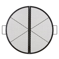 VEVOR X-Marks Fire Pit Grill Grate, Foldable Round Cooking Grate, Heavy Duty Steel Campfire BBQ Grill Grid With Handle And Support X Wire, Portable Camping Cookware For Outside Party, 36 Inch Black