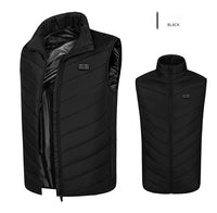 Fashionable Men's Stand Collar Heated Cotton Vest 11zones - Survival Essential