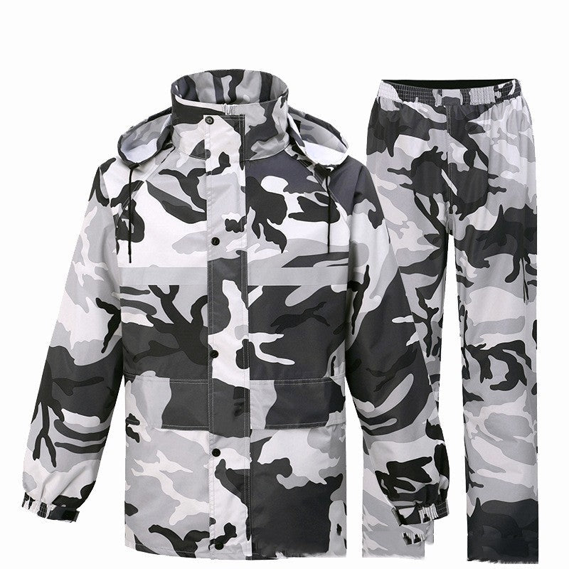 Gray Camouflage Raincoat Rain Pants Suit Men - Survival Essential
