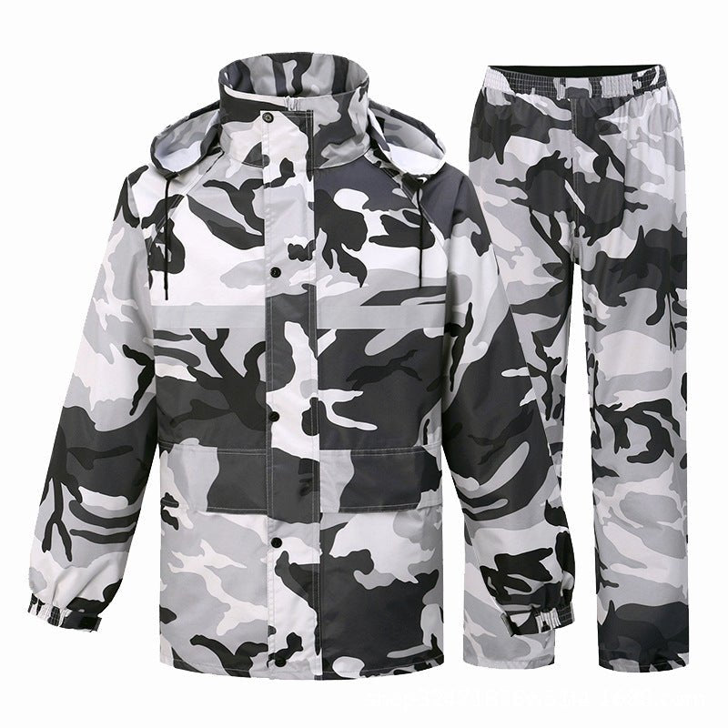 Gray Camouflage Raincoat Rain Pants Suit Men - Survival Essential
