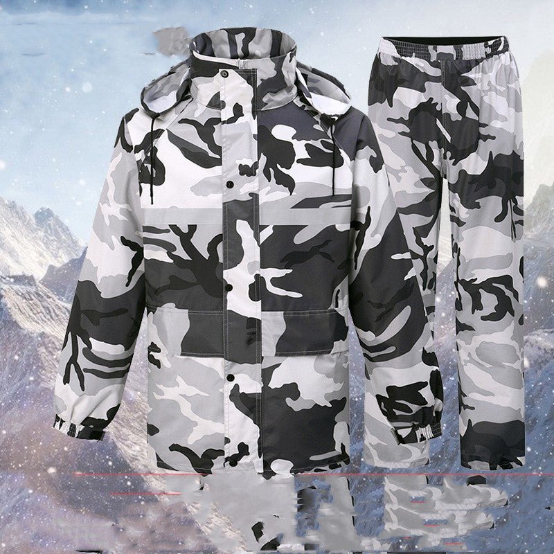 Gray Camouflage Raincoat Rain Pants Suit Men - Survival Essential