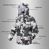 Gray Camouflage Raincoat Rain Pants Suit Men - Survival Essential
