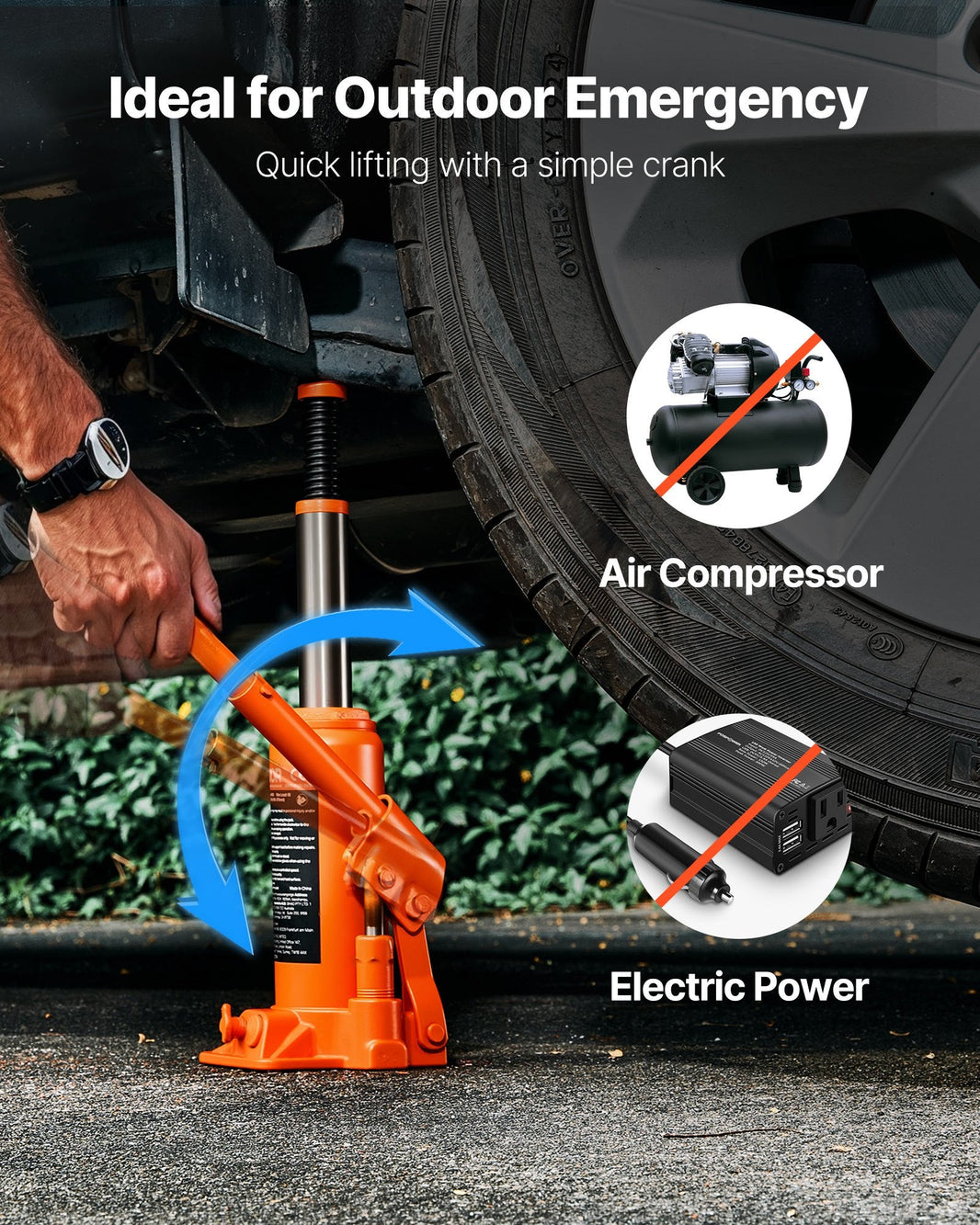 Hydraulic Bottle Jack, 6 Ton (13227.6 Lbs) Capacity, 7.7 - 14.8 Inch Lifting Range, Heavy Duty Welded Bottle Jack For Car, SUV, Pickup, Auto Repair, House Lift And Agricultural Equipment, Orange - Survival Essential
