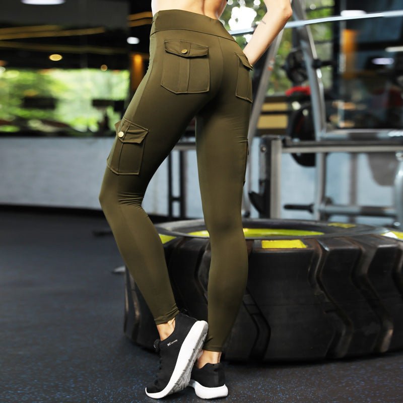 Military wind peach hip yoga pants - Survival Essential