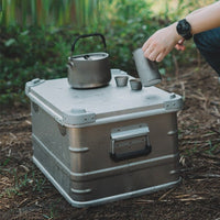 Outdoor Aluminum Alloy Storage Box Camping Metal Portable Vehicle - mounted Wild Camping Equipment - Survival Essential