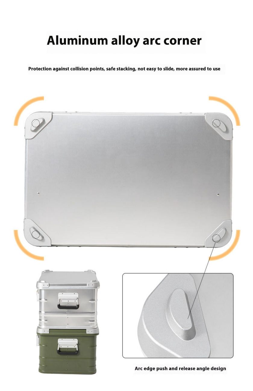 Outdoor Aluminum Alloy Storage Box Camping Metal Portable Vehicle - mounted Wild Camping Equipment - Survival Essential