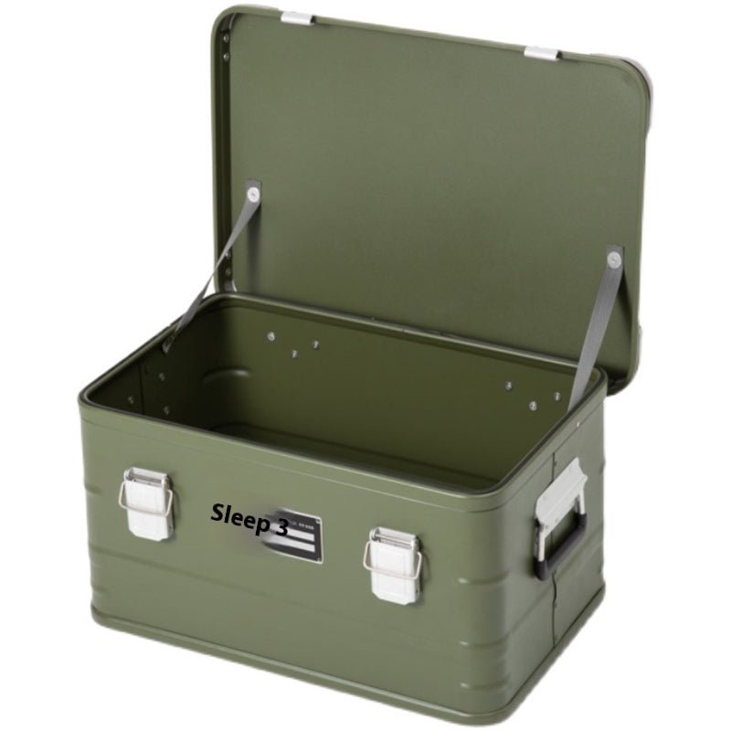 Outdoor Aluminum Alloy Storage Box Camping Metal Portable Vehicle - mounted Wild Camping Equipment - Survival Essential