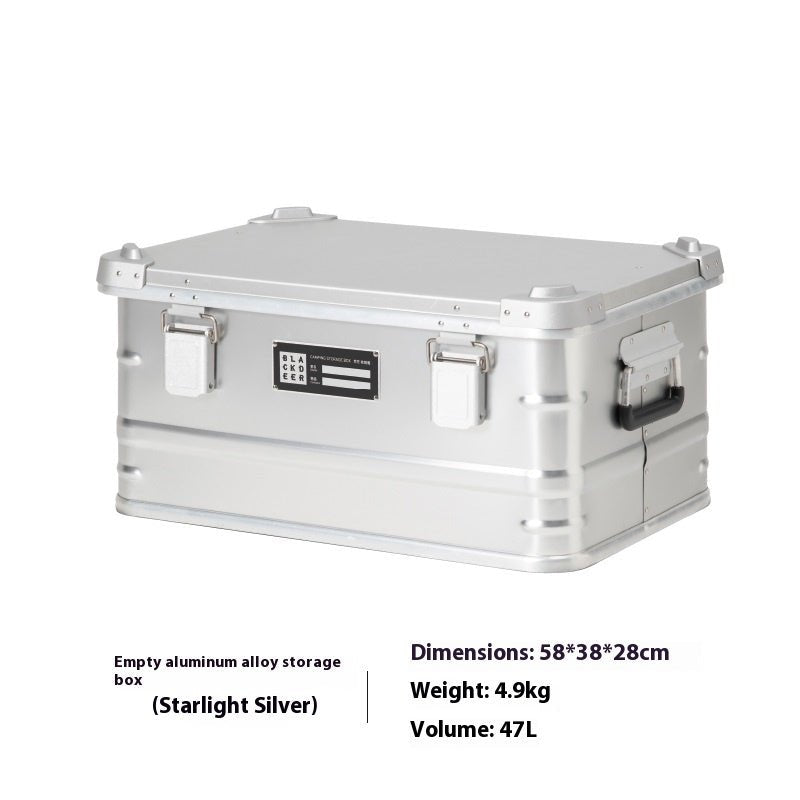 Outdoor Aluminum Alloy Storage Box Camping Metal Portable Vehicle - mounted Wild Camping Equipment - Survival Essential