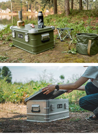 Outdoor Aluminum Alloy Storage Box Camping Metal Portable Vehicle - mounted Wild Camping Equipment - Survival Essential