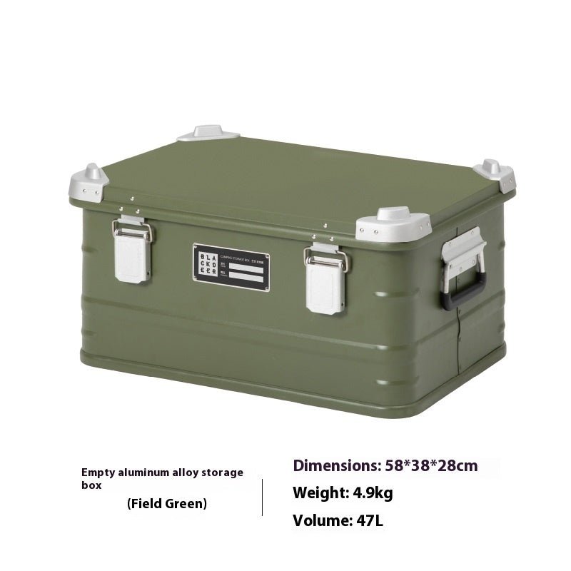 Outdoor Aluminum Alloy Storage Box Camping Metal Portable Vehicle - mounted Wild Camping Equipment - Survival Essential