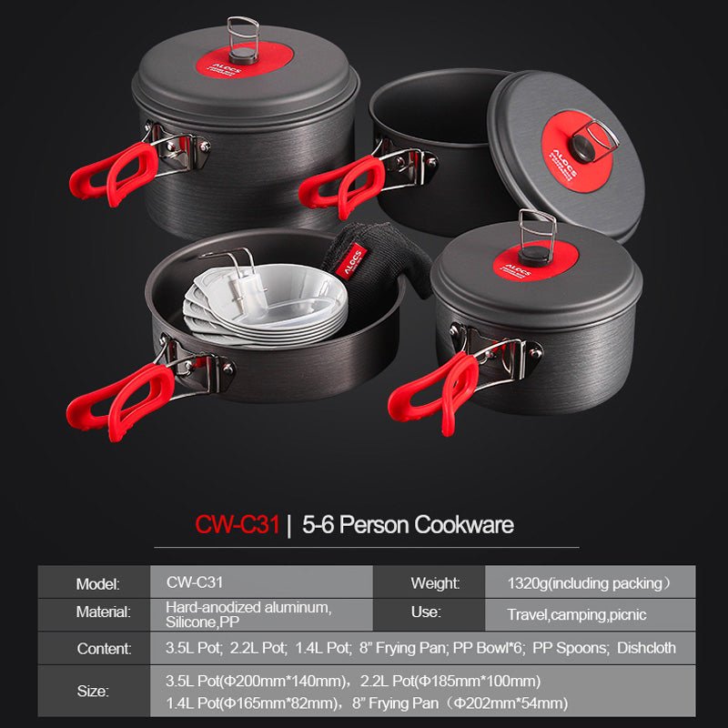 Outdoor Cookware Set Pot Equipment Portable Pot - Survival Essential