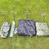 Outdoor Supplies Rain - proof Camping Tent Hand - mounted Double - layer Family Travel Camping Waterproof - Survival Essential
