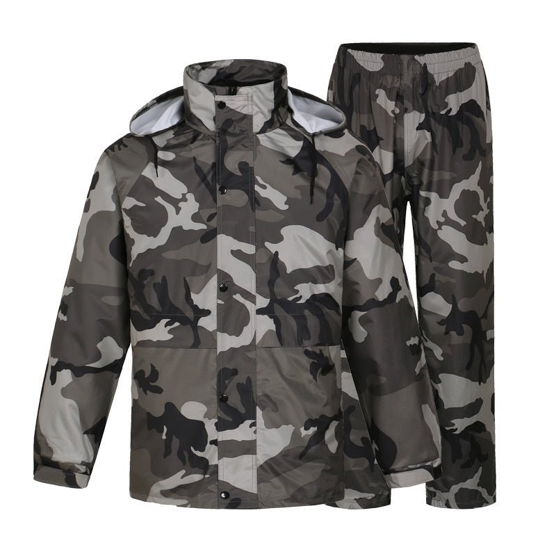 Split Camouflage Raincoat Rain Pants Suit Rainproof - Survival Essential