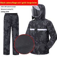 Split Camouflage Raincoat Rain Pants Suit Rainproof - Survival Essential